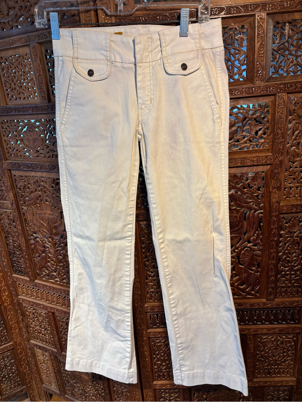 7 For All Mankind Cream Flare Jeans